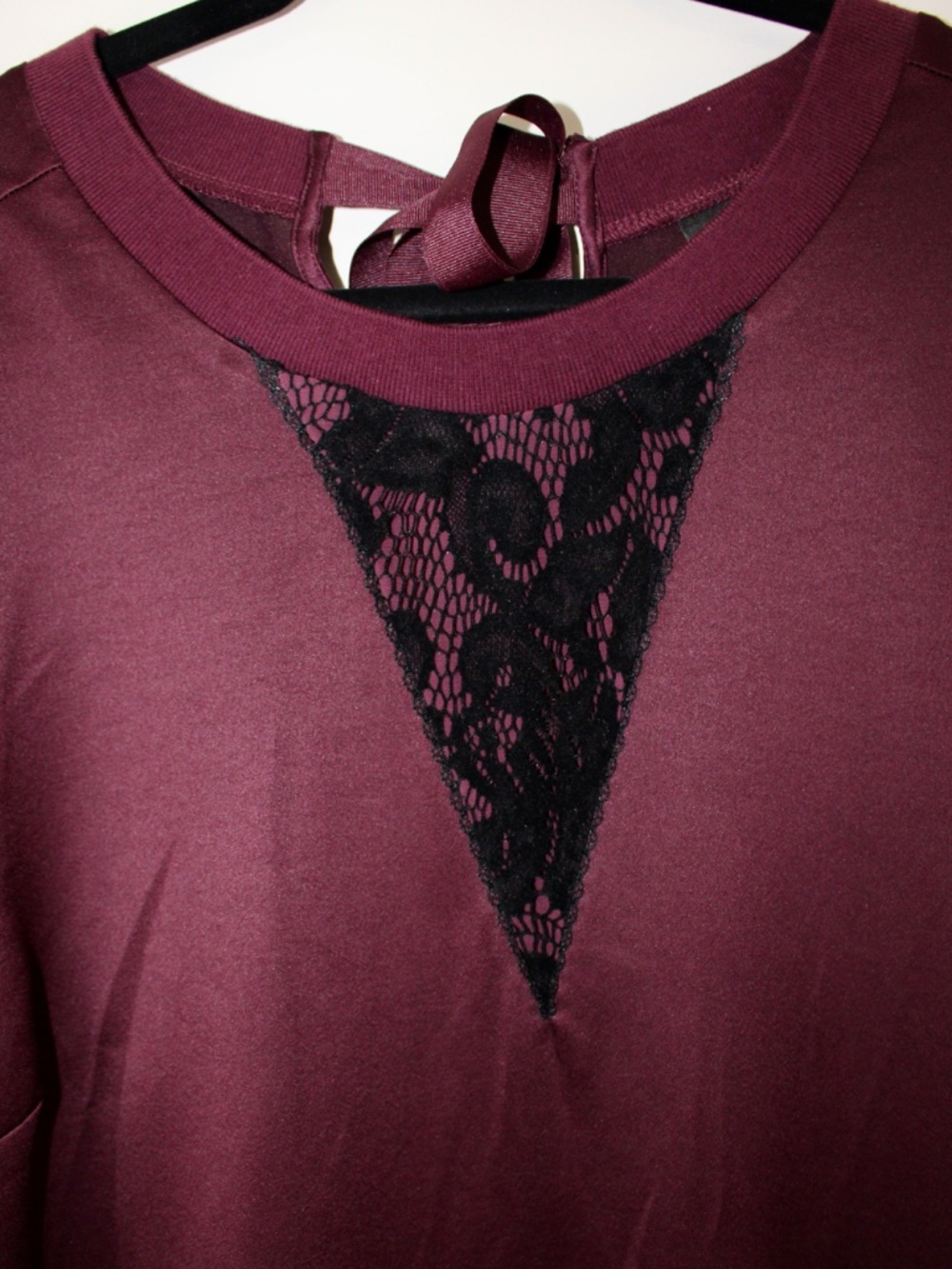 Lane Bryant Plum Lace Inset Tie-Back Top Size 22/24 - Picture 2 of 8